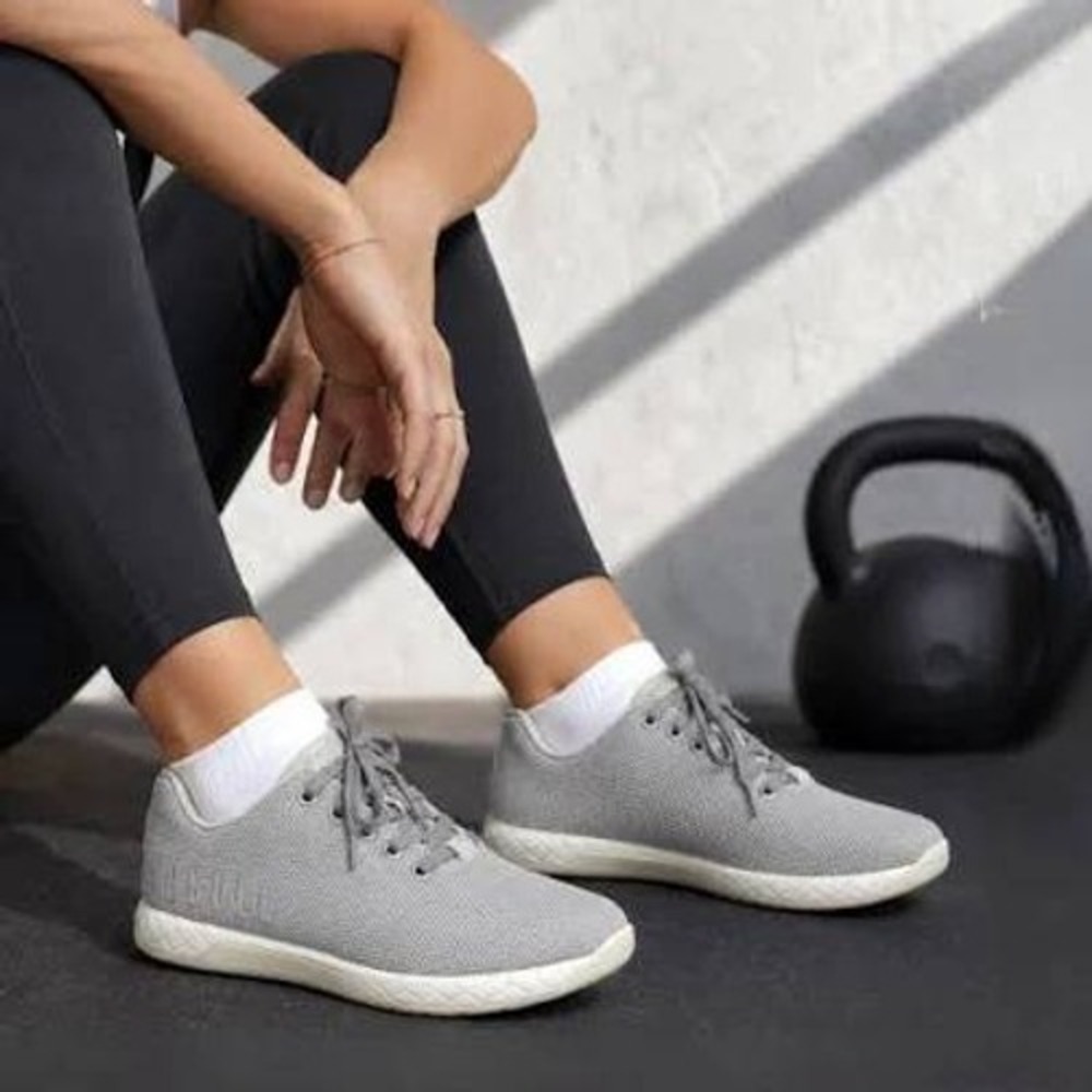 NOBULL Trainers Grey Perforated Concrete Suede Athletic Shoes SZ 8.5W or 7M
